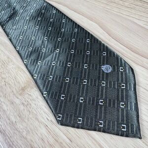 Vintage Versace Classic‎ V2 Tie Gray Hand made 100% Silk Quiet Luxury Excellent